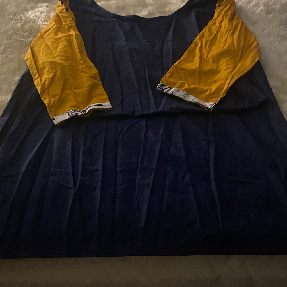Navy and Mustard Dress